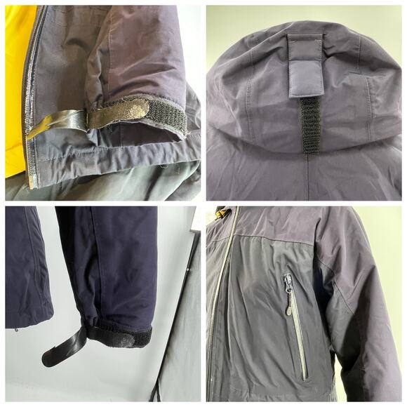 Lands End Navy Blue Zip Out Yellow Liner Outdoor Winter Parka Jacket Coat S - Picture 9 of 11